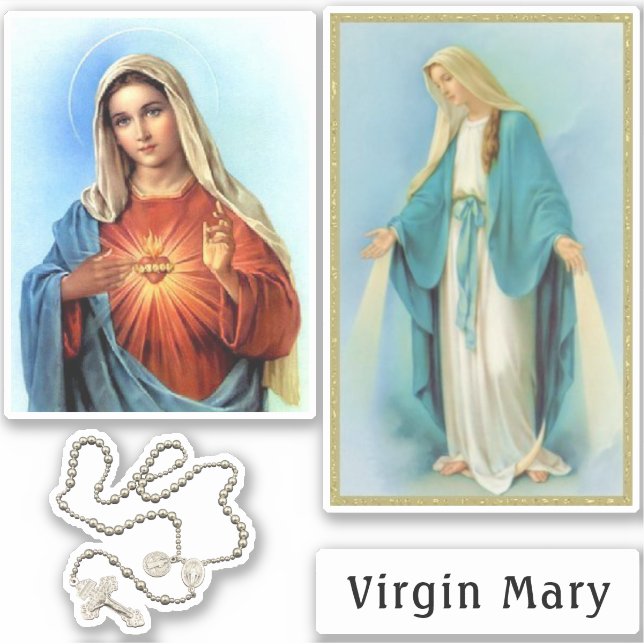 Christian Virgin Mary Decals Car Window or Laptop (Front)