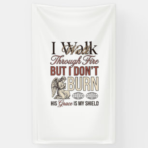 Christian Walk Through Fire Vintage Banner