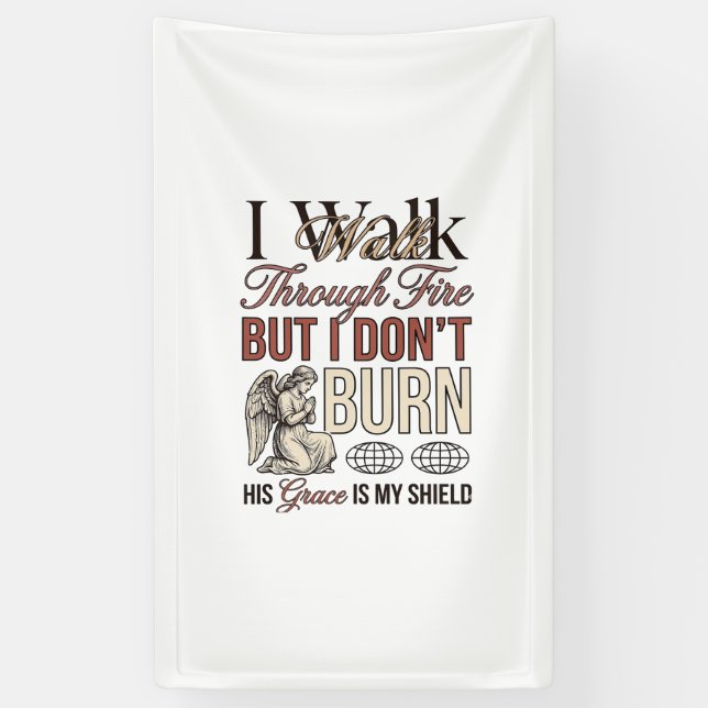 Christian Walk Through Fire Vintage Banner (Vertical)