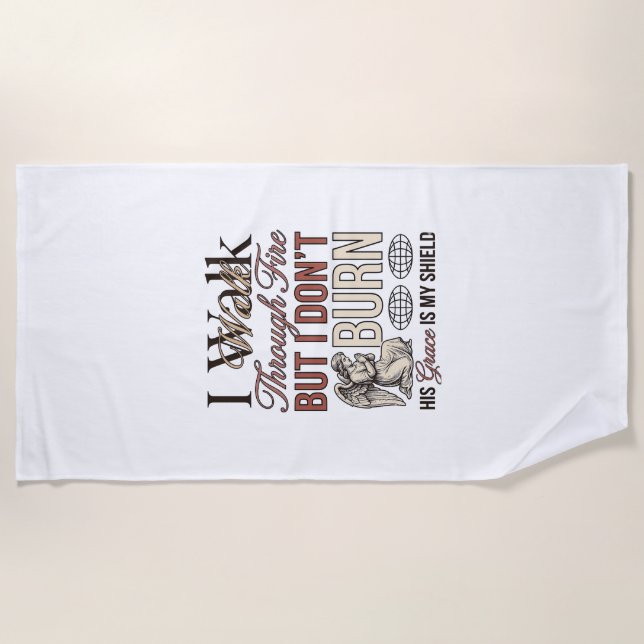 Christian Walk Through Fire Vintage Beach Towel (Front)