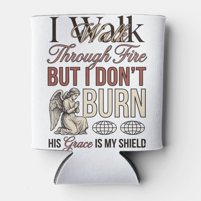 Christian Walk Through Fire Vintage Can Cooler (Front)