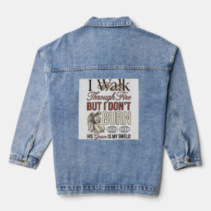 Christian Walk Through Fire Vintage Denim Jacket