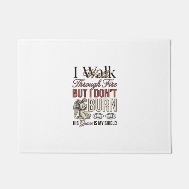 Christian Walk Through Fire Vintage Doormat (Front)