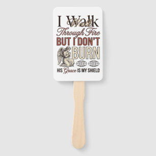 Christian Walk Through Fire Vintage Hand Fan