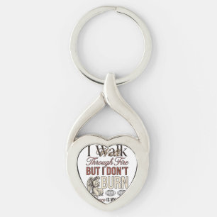 Christian Walk Through Fire Vintage Key Ring