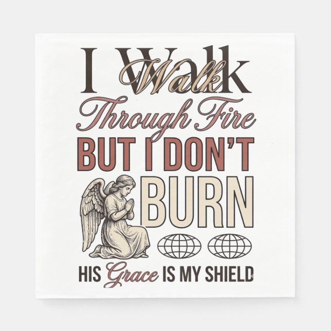 Christian Walk Through Fire Vintage Napkin (Front)