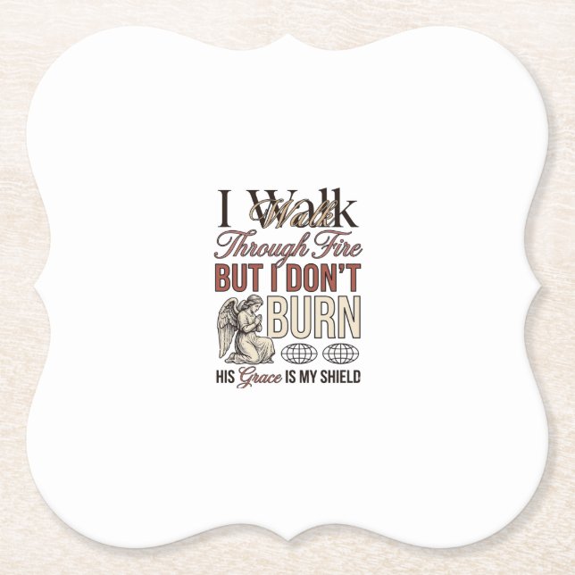 Christian Walk Through Fire Vintage Paper Coaster (Front)