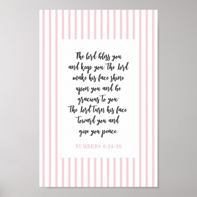 Christian Wall Art Decor Pink Girl Room (Front)