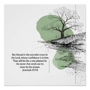 Christian Wall Art Jeremiah 17:7–8   Trust in God 