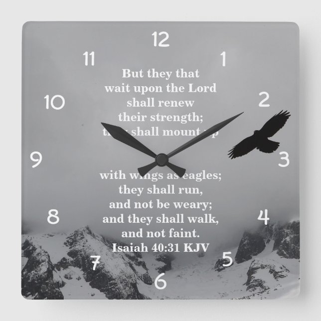 Christian Wall Clock - Isaiah 40:31 (Front)