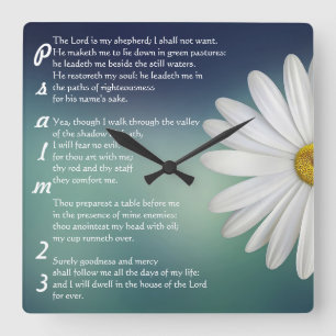 Christian Wall Clock Psalm 23