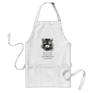 Christian Washroom Wash your Hands Racoon Animal Standard Apron