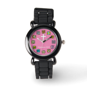 Christian Watches for Kids - Silver & Pink