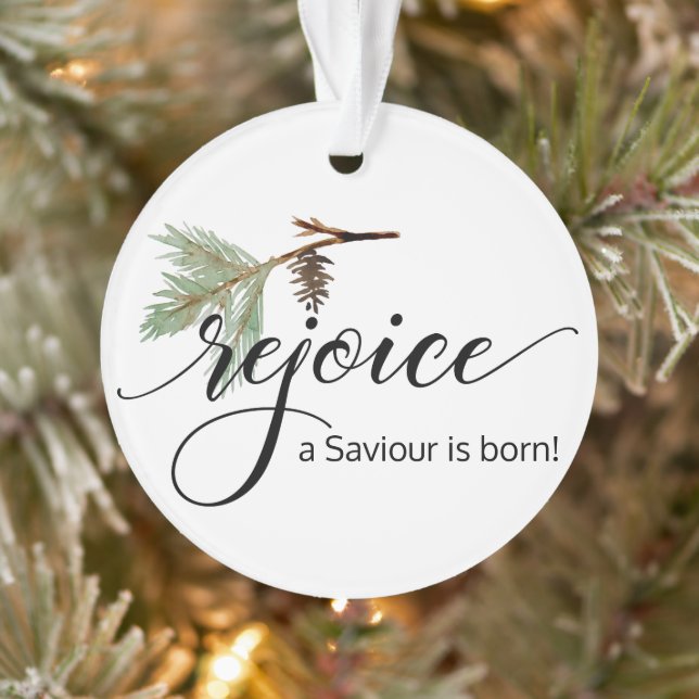 Christian Watercolor Christmas Ornament (Tree)