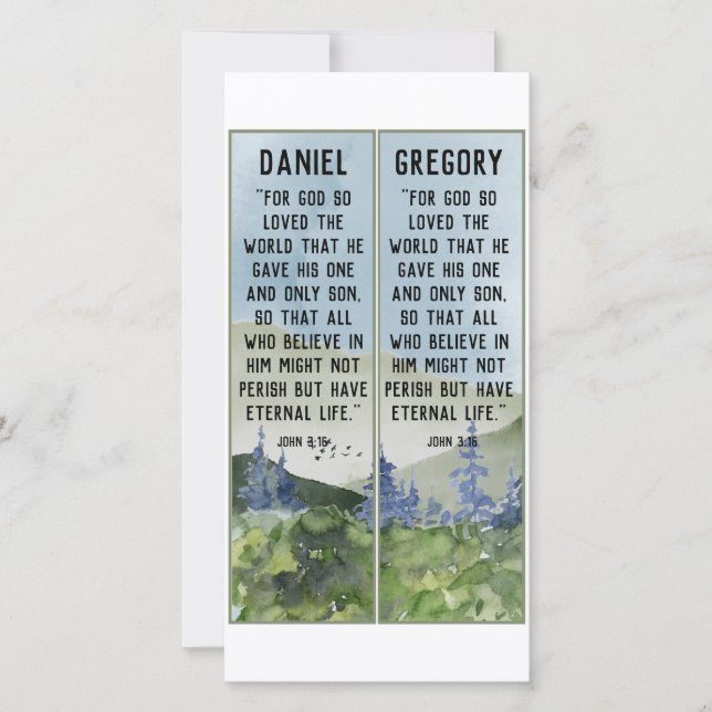 Christian Watercolor Nature Scripture Bookmarks Card (Front)