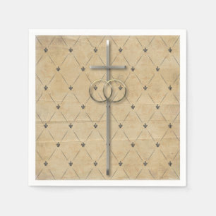 Christian Wedding Cross and Rings Napkins