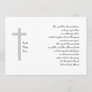 Christian Wedding Faith Hope Love Cross 2 Invitation