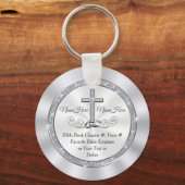 Christian Wedding Favours for Guests, Personalised Key Ring (Back)