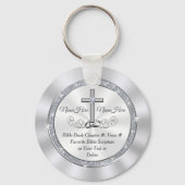 Christian Wedding Favours for Guests, Personalised Key Ring (Back)
