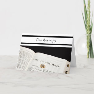 Christian wedding invitation  Bible  rings
