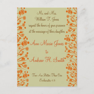 Christian Wedding Invitation Carmel and Blueberry