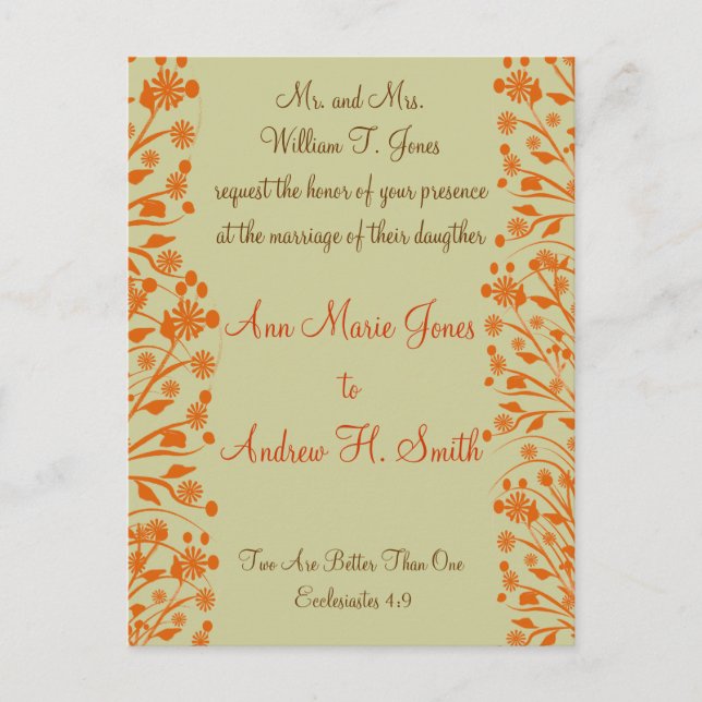 Christian Wedding Invitation Carmel and Blueberry (Front)