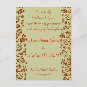 Christian Wedding Invitation Carmel and Blueberry