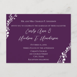 Christian Wedding Invitation Deep Grape