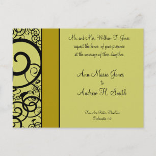 Christian Wedding Invitation Deep Sea Blue