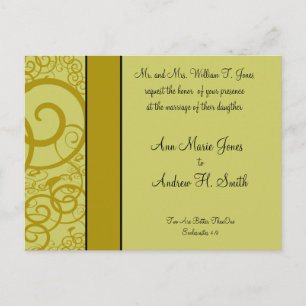 Christian Wedding Invitation Deep Sea Blue