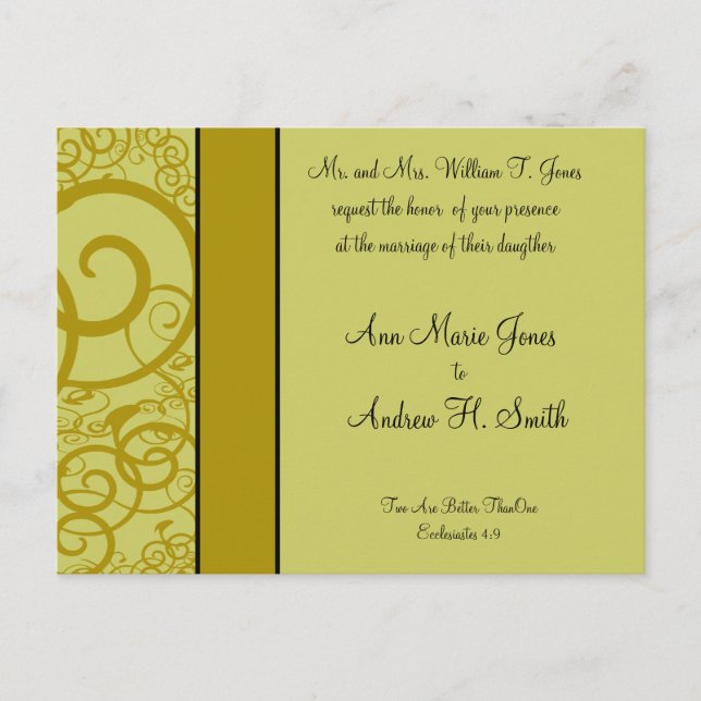 Christian Wedding Invitation Deep Sea Blue (Front)