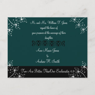 Christian Wedding Invitation Deep Teal