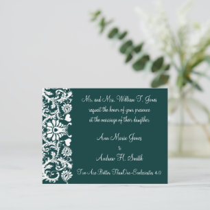 Christian Wedding Invitation Deep Teal Postcard