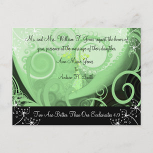 Christian Wedding Invitation Green Cala Lily Postcard