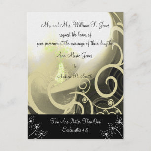 Christian Wedding Invitation Green Cala Lily Postcard