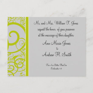 Christian Wedding Invitation Lime & A Little Dust