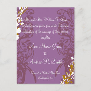Christian Wedding Invitation Purple Elegance