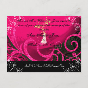 Christian Wedding Invitation Rasberry Cala Lily