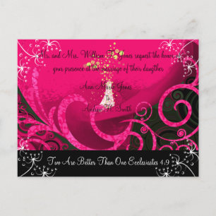 Christian Wedding Invitation Rasberry Cala Lily Postcard