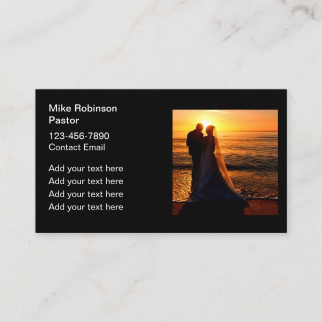 Christian Wedding Pastor Theme Business Cards  (Front)