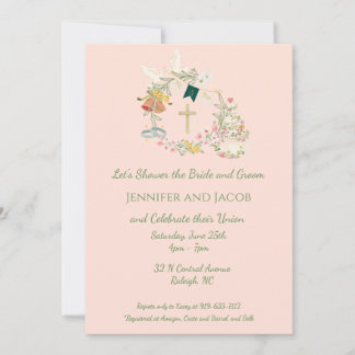 Christian Wedding Shower Invitation, Engagement Invitation