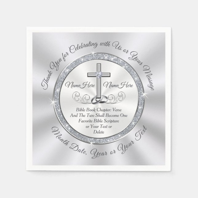 CHRISTIAN Wedding Theme Ideas, Christian Wedding Napkin (Front)