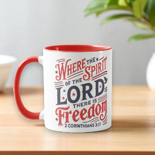 Christian - Where Spirt of God Freedom Patriotic Mug