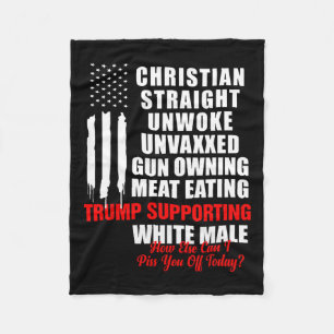 Christian White Straight Unwoke Vintage America Fl Fleece Blanket
