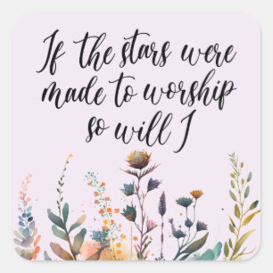 Christian Wildflower Saying Scripture Square Sticker