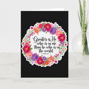 Christian Woman Bible Verse Jesus Greater Is He Wh Card