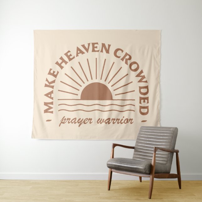 Christian woman girl quotes boho beige aesthetic tapestry (In Situ (Horizontal))