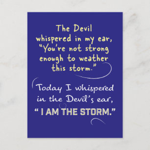 Christian Woman Postcards Devil whispered I am