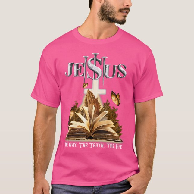 Christian Women Men Kids Jesus The Way Truth Life T-Shirt (Front)