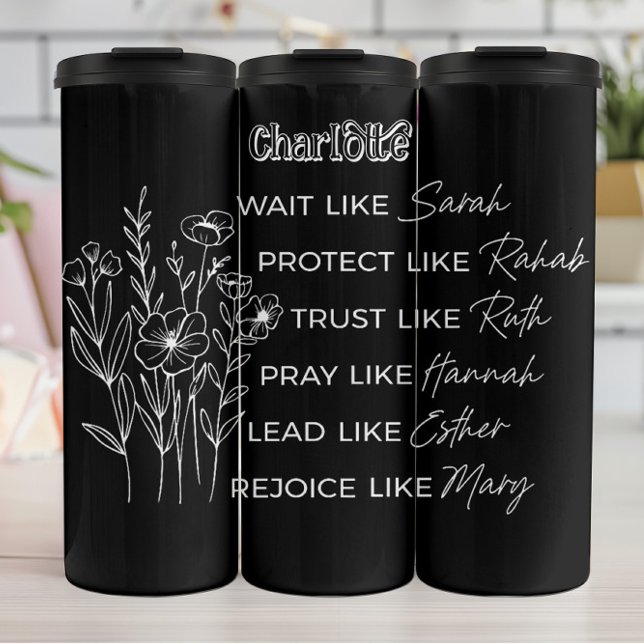 Christian Women of the Bible Floral Design Thermal Tumbler (Creator Uploaded)